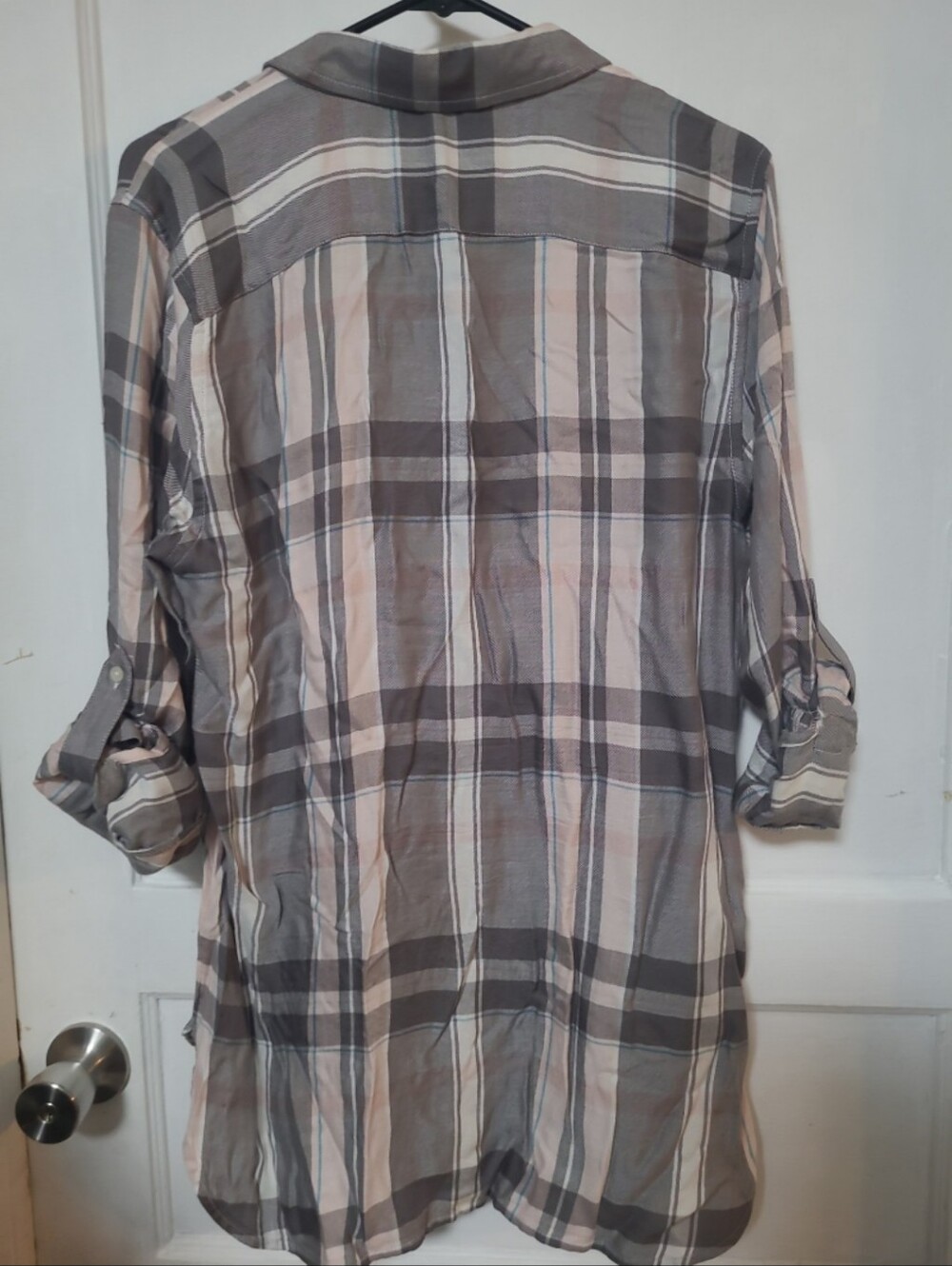 Soft Lauren Ralph Lauren Plaid Button-Down Shirt in Gray Medium - Picture 5 of 5